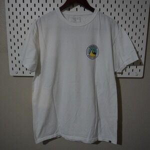 Quiksilver‎ T Shirt Mens Large White Original Surf Co Graphic Skater Boarder